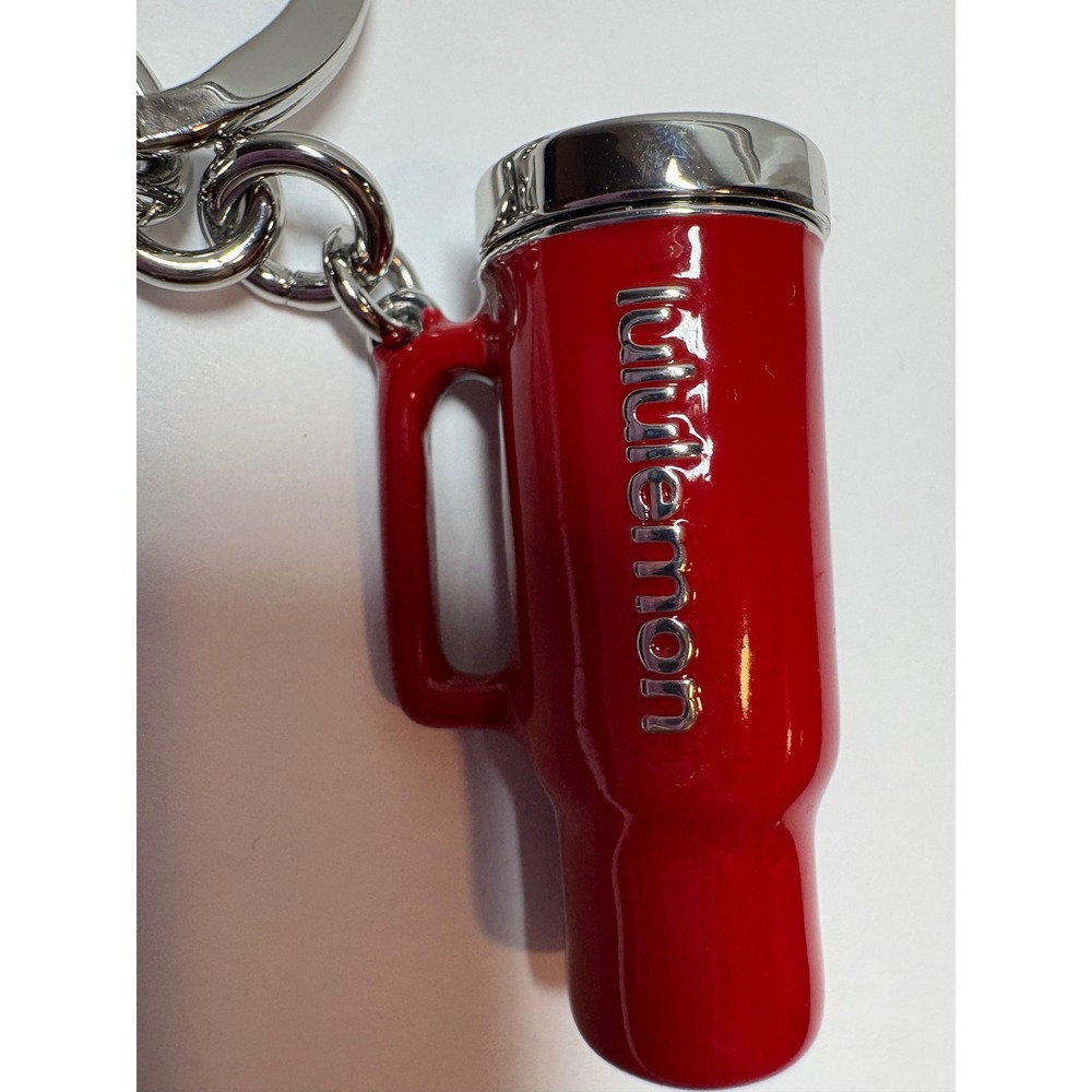 Lululemon NWT Tumbler Charm Keychain Red Insulated Cup Bag Charm
